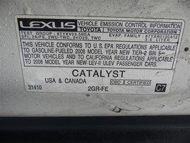 2007 Lexus ES350 White 3.5L AT #Z22127